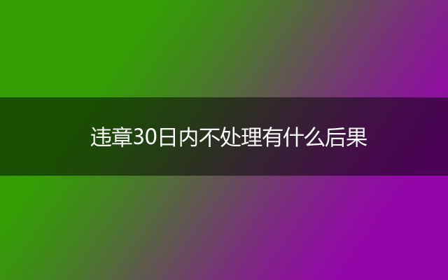 违章30日内不处理有什么后果