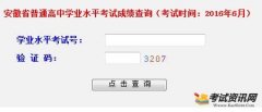 2016安徽普通高中学业水平考试成绩查询入口
