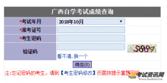 广西2018年10月自考成绩查询时间:11月9日起