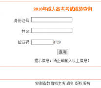 2018年安徽成人高考成绩查询入口-安徽省教育招生考试院