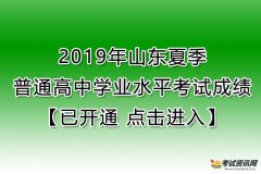 2019年山东普通高中学业水平考试成绩查询入口【已开通】