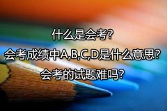 什么是会考？会考成绩中A,B,C,D是什么意思？会考的试题难吗？