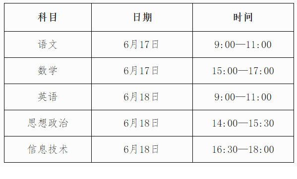 广西百色2021年上半年普通高中学业水平考试时间