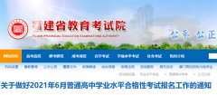 福建省关于做好2021年6月普通高中学业水平合格性考试报名工作的通知